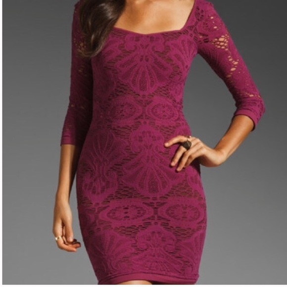 Free People Dresses & Skirts - Free People Medallion Body-Con Dress In Berry- NWT